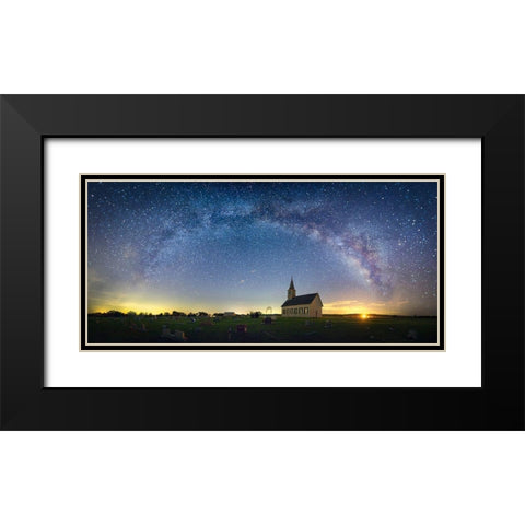 Peace On Earth Black Modern Wood Framed Art Print with Double Matting by Zheng, Michael