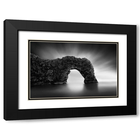 Dinosaur On The Beach Ii Black Modern Wood Framed Art Print with Double Matting by Digalakis, George