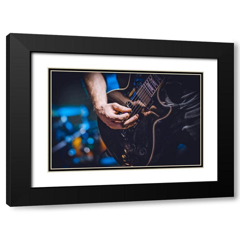 Music II Black Modern Wood Framed Art Print with Double Matting by Ajkabajka