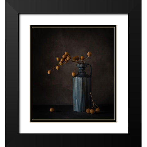 Dragon Eye Black Modern Wood Framed Art Print with Double Matting by G, May