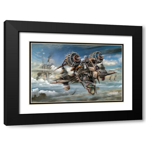 Return To Home Base Black Modern Wood Framed Art Print with Double Matting by Penchev, Radoslav