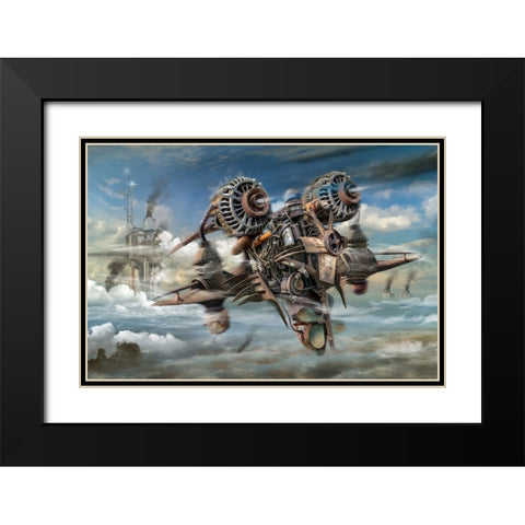Return To Home Base Black Modern Wood Framed Art Print with Double Matting by Penchev, Radoslav