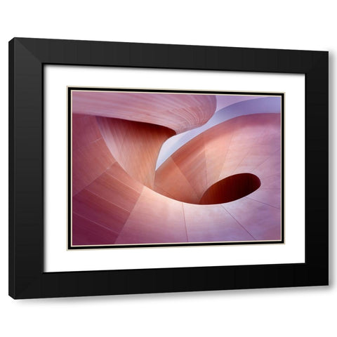 Wooden Curves Black Modern Wood Framed Art Print with Double Matting by Kreiten, Mike