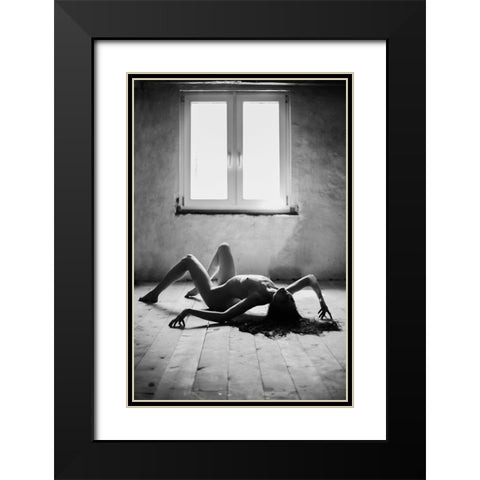 Spidergirl Black Modern Wood Framed Art Print with Double Matting by Kaminski, Lukas