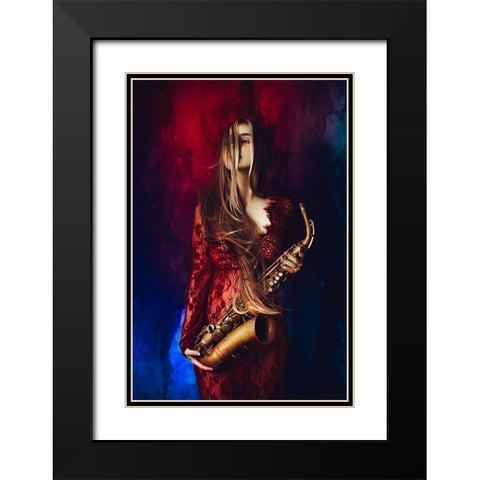 The Music Of Colors Black Modern Wood Framed Art Print with Double Matting by Bolgov (Axe), Ruslan