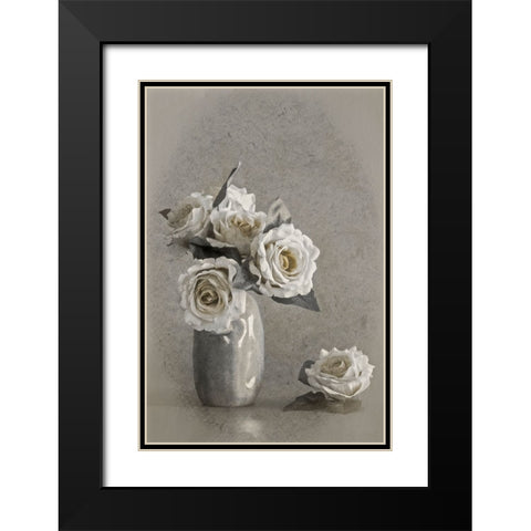 Faded Lines Black Modern Wood Framed Art Print with Double Matting by Kiral, Cicek