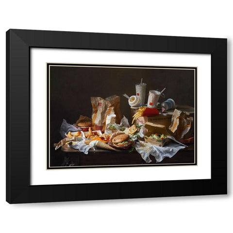 Macturemorte Black Modern Wood Framed Art Print with Double Matting by Alena