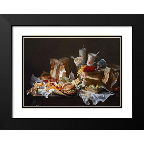 Macturemorte Black Modern Wood Framed Art Print with Double Matting by Alena