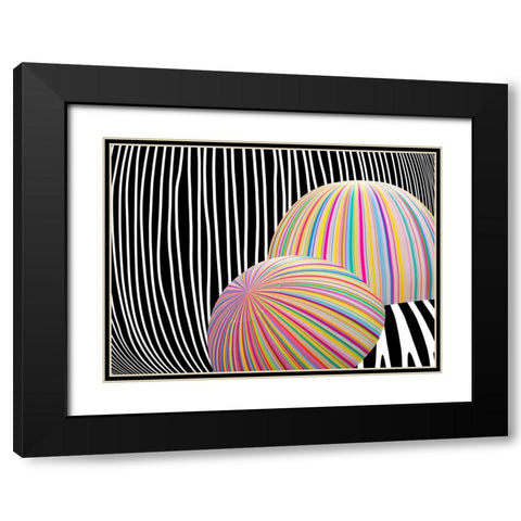 Abstract Expression Black Modern Wood Framed Art Print with Double Matting by Pearson, Wayne