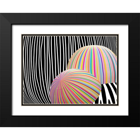 Abstract Expression Black Modern Wood Framed Art Print with Double Matting by Pearson, Wayne