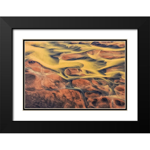 Water Palette Black Modern Wood Framed Art Print with Double Matting by Rosenfeld, Haim