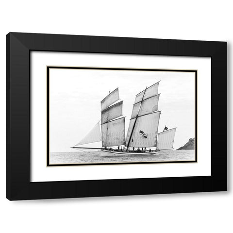 Sailboat Qla Granvillaiseq Black Modern Wood Framed Art Print with Double Matting by Demoulin, Vincent