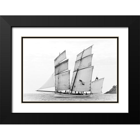 Sailboat Qla Granvillaiseq Black Modern Wood Framed Art Print with Double Matting by Demoulin, Vincent
