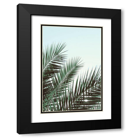 Palm leaves-sky_1 Black Modern Wood Framed Art Print with Double Matting by 1x Studio III