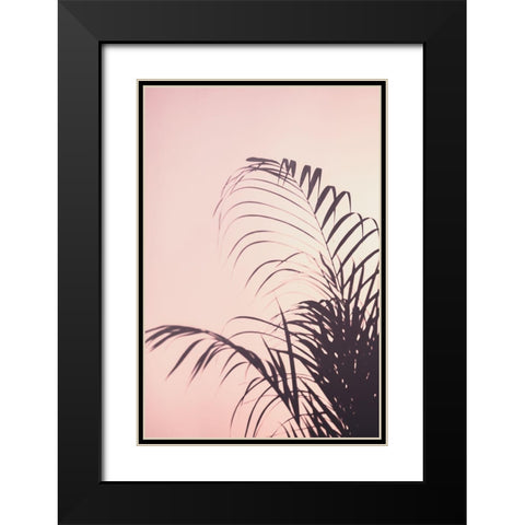 Palm Leaves_1 Black Modern Wood Framed Art Print with Double Matting by 1x Studio III