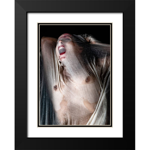 Screamer Black Modern Wood Framed Art Print with Double Matting by Dixon, Colin