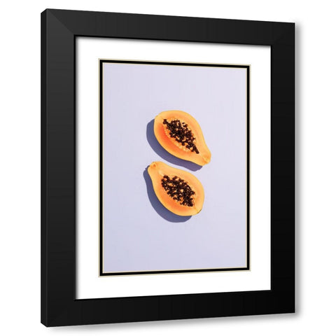 Papaya_2 Black Modern Wood Framed Art Print with Double Matting by 1x Studio III