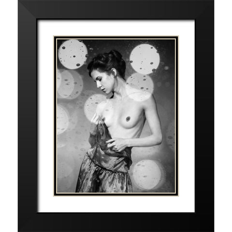Shades Of Light I Black Modern Wood Framed Art Print with Double Matting by miriana
