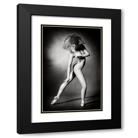 Etude Ii Black Modern Wood Framed Art Print with Double Matting by miriana