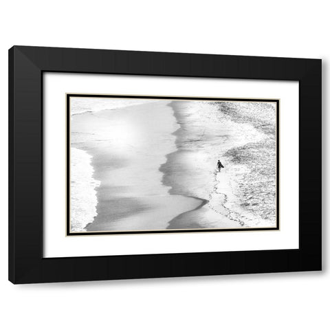 Back On Dry Land Black Modern Wood Framed Art Print with Double Matting by Groleau, Michel