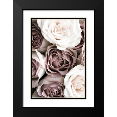 Roses Black Modern Wood Framed Art Print with Double Matting by 1x Studio III