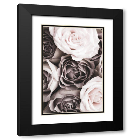 Roses Black Modern Wood Framed Art Print with Double Matting by 1x Studio III