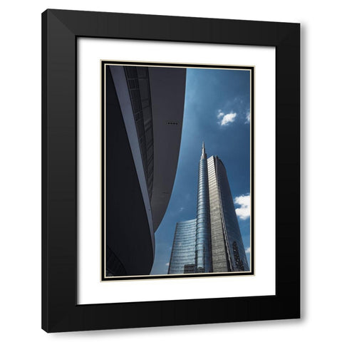 Peak Of Italy Black Modern Wood Framed Art Print with Double Matting by Tagliarino, Marco