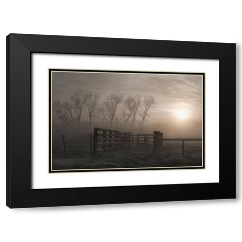 Hazy Morning Symphony Black Modern Wood Framed Art Print with Double Matting by Depaepe, Yvette