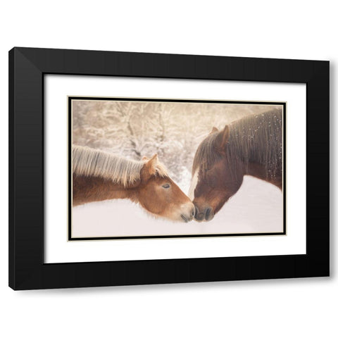 Meeting In The Frozen Valley Black Modern Wood Framed Art Print with Double Matting by Reale, Ludovico