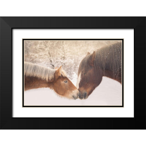 Meeting In The Frozen Valley Black Modern Wood Framed Art Print with Double Matting by Reale, Ludovico