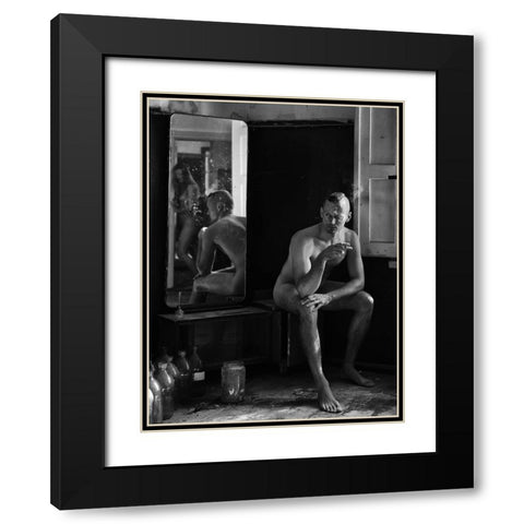 Hate It When You Leave Black Modern Wood Framed Art Print with Double Matting by Kapsha, Eduards