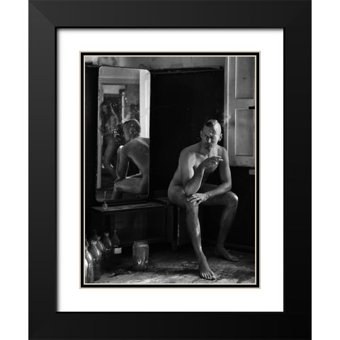 Hate It When You Leave Black Modern Wood Framed Art Print with Double Matting by Kapsha, Eduards