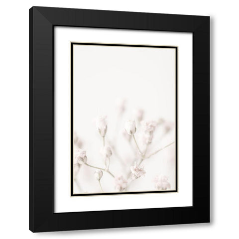Pink Small Flowers Black Modern Wood Framed Art Print with Double Matting by 1x Studio III