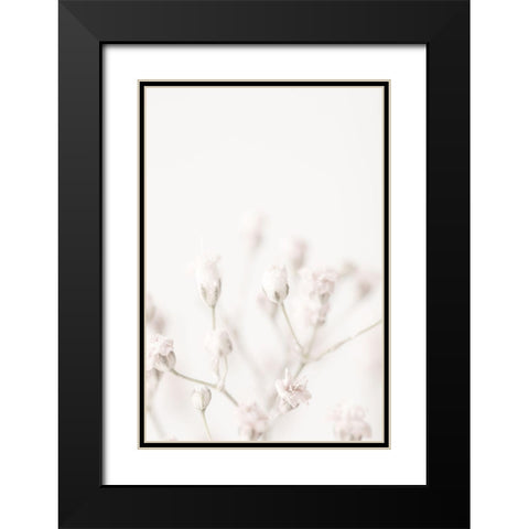 Pink Small Flowers Black Modern Wood Framed Art Print with Double Matting by 1x Studio III