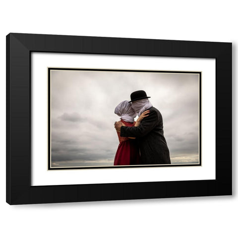 The Lovers Then And Now Black Modern Wood Framed Art Print with Double Matting by Ze, Genadijs