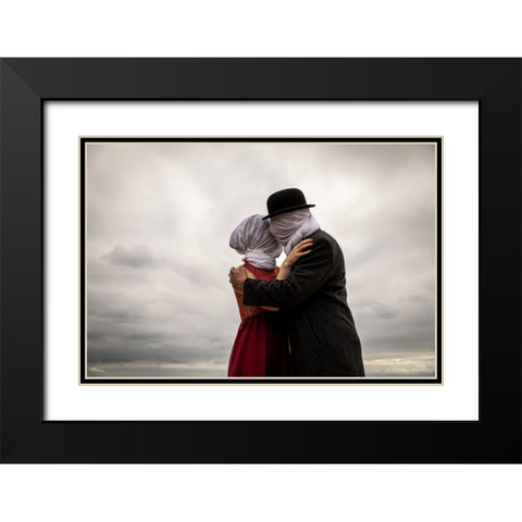 The Lovers Then And Now Black Modern Wood Framed Art Print with Double Matting by Ze, Genadijs