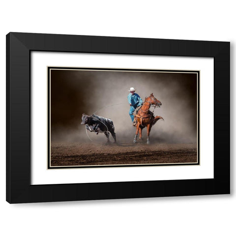 Roped Black Modern Wood Framed Art Print with Double Matting by Ma, Frank