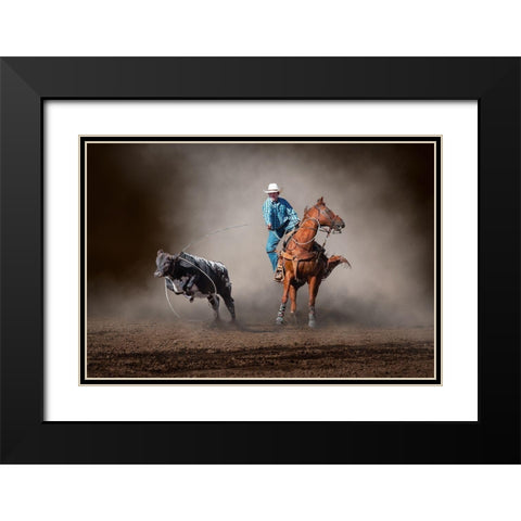 Roped Black Modern Wood Framed Art Print with Double Matting by Ma, Frank