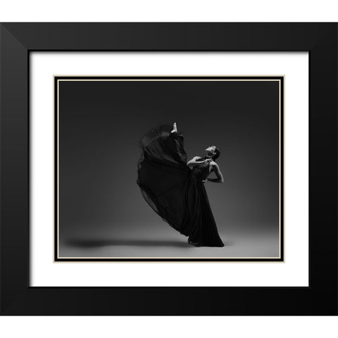 The Kick Black Modern Wood Framed Art Print with Double Matting by Li, Rob