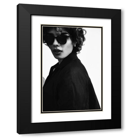 Roxanne Black Modern Wood Framed Art Print with Double Matting by Nasirghorashi