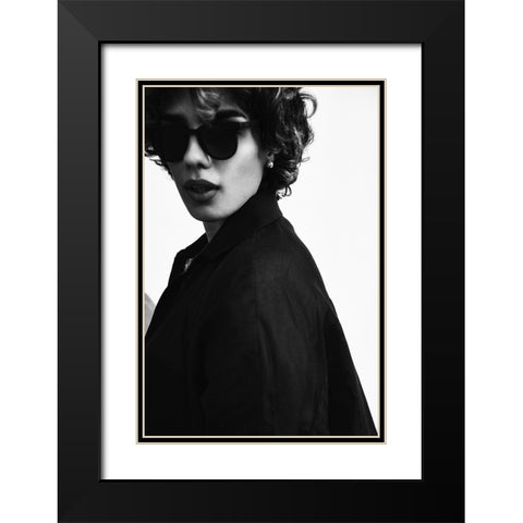 Roxanne Black Modern Wood Framed Art Print with Double Matting by Nasirghorashi