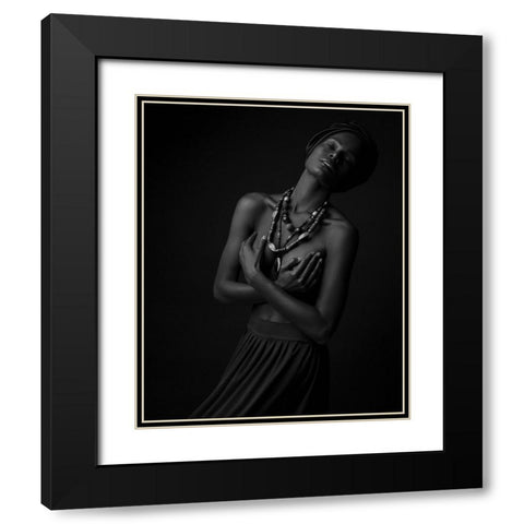 Ebony Black Modern Wood Framed Art Print with Double Matting by Diaz, Anderson