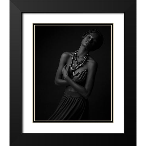 Ebony Black Modern Wood Framed Art Print with Double Matting by Diaz, Anderson