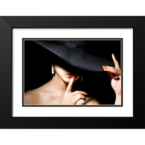 Shadow Black Modern Wood Framed Art Print with Double Matting by Washimi, Masatoshi