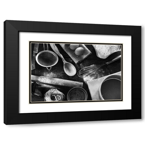 A Set Of Old Kitchen Items Black Modern Wood Framed Art Print with Double Matting by Solovie, Andre