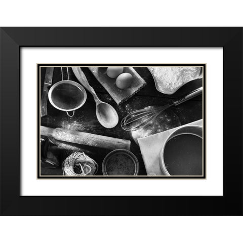 A Set Of Old Kitchen Items Black Modern Wood Framed Art Print with Double Matting by Solovie, Andre