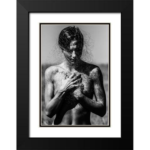 Untitled Black Modern Wood Framed Art Print with Double Matting by Bousca, Bogdan