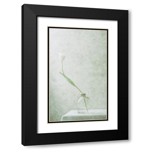 Ephemeral White (2) Black Modern Wood Framed Art Print with Double Matting by Devos, Delphine