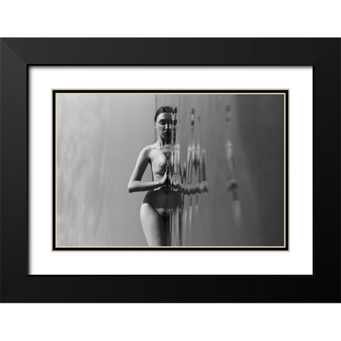 Meditation Black Modern Wood Framed Art Print with Double Matting by Faletkin, Mikhail