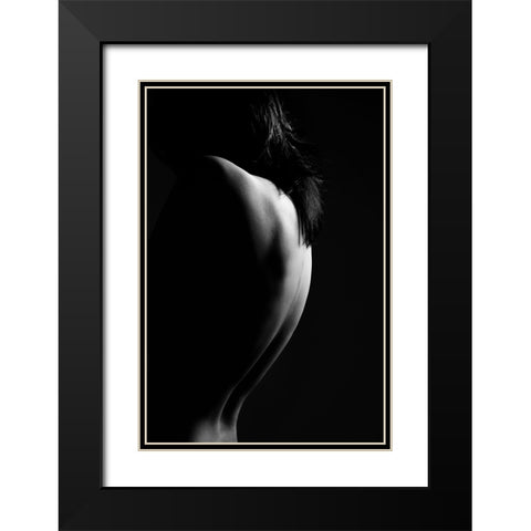 Back Black Modern Wood Framed Art Print with Double Matting by Kondo, Masami
